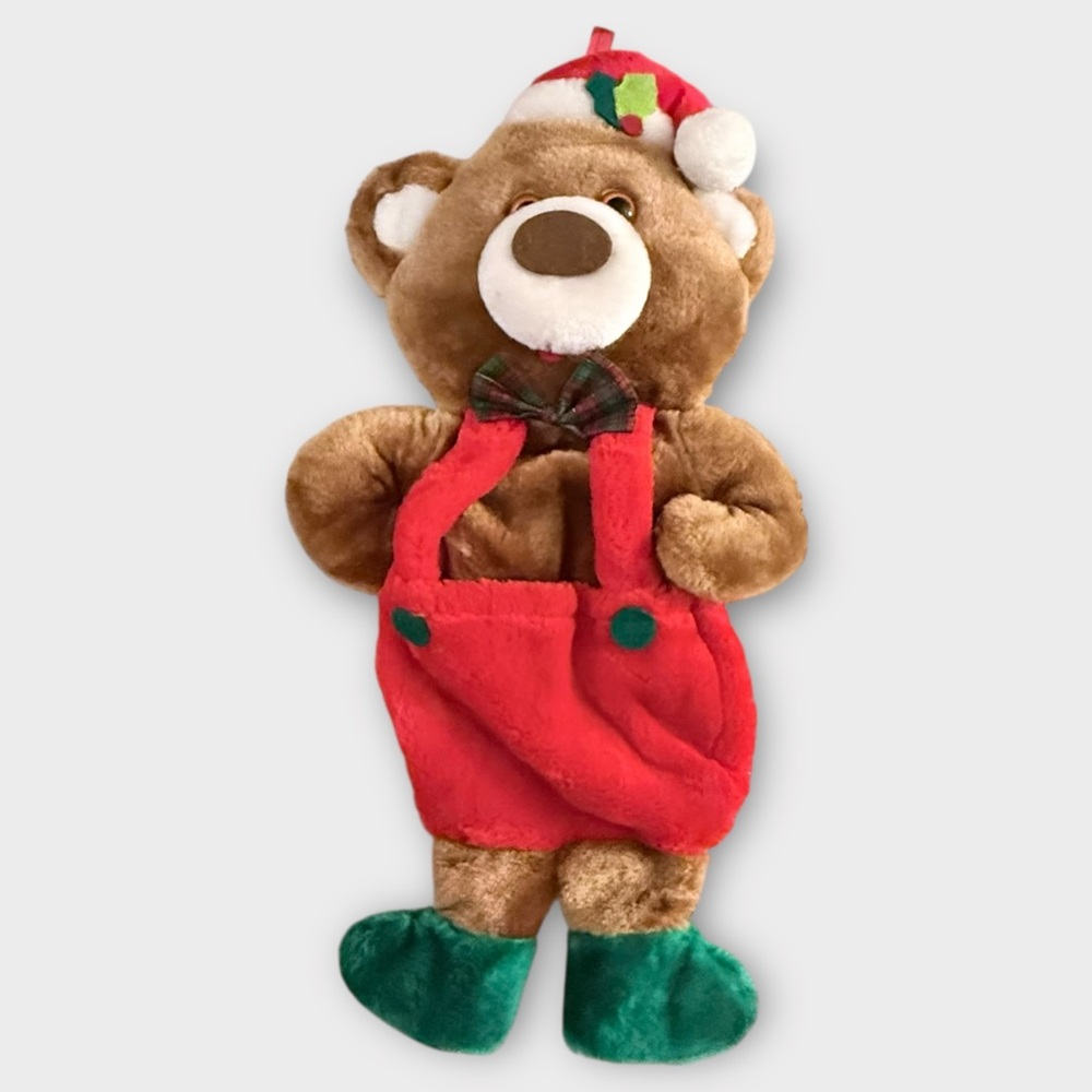 1987 Rennoc Christmas Bear Theodore Stocking Teddy Plush Korea Santas Best VTG